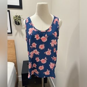 Banana Republic Sleeveless Blouse, Blue/Orange/White, SMALL